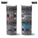 customized oklahoma city thunder chevron v blue gray skinny tumbler best selling 1.webp