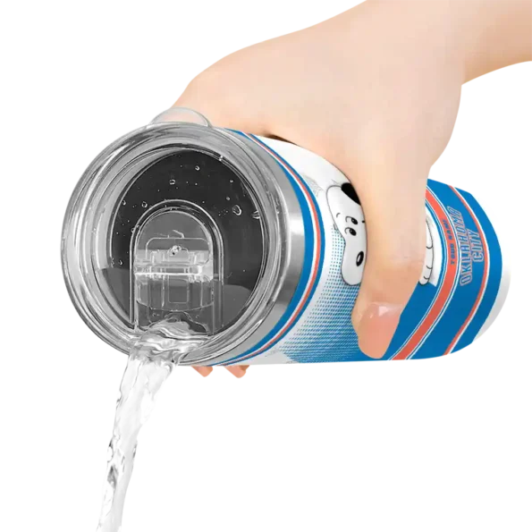 customized oklahoma city thunder snoopy dog blue white skinny tumbler latest model.webp