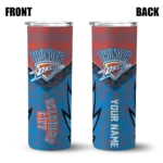 customized oklahoma city thunder spiral burst print blue skinny tumbler best selling 1.webp