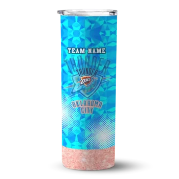 customized oklahoma city thunder starburst tiles blue skinny tumbler best selling 1.webp
