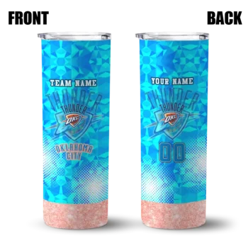 customized oklahoma city thunder starburst tiles blue skinny tumbler fashion forward.webp