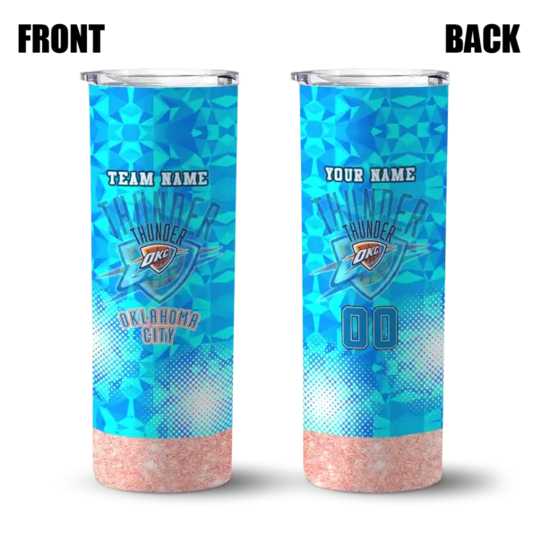 customized oklahoma city thunder starburst tiles blue skinny tumbler fashion forward.webp