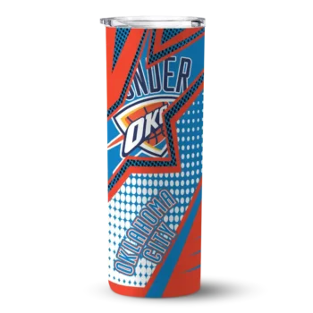 customized oklahoma city thunder web stripes blue white skinny tumbler best selling 1.webp