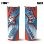 customized oklahoma city thunder web stripes blue white skinny tumbler best selling 1.webp
