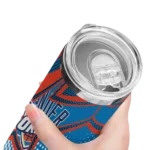 customized oklahoma city thunder web stripes blue white skinny tumbler best selling 1.webp