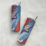 customized oklahoma city thunder web stripes blue white skinny tumbler best selling 1.webp