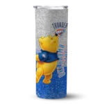customized oklahoma city thunder winnie the pooh blue gray skinny tumbler best selling 1.webp