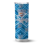 customized oklahoma city thunder zipper leopard blue skinny tumbler best selling 1.webp