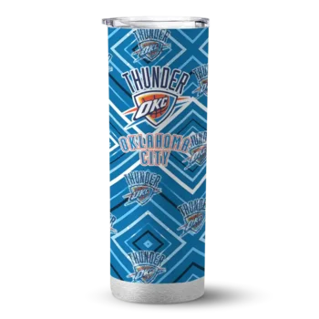 customized oklahoma city thunder zipper leopard blue skinny tumbler best selling 1.webp