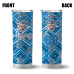 customized oklahoma city thunder zipper leopard blue skinny tumbler best selling 1.webp