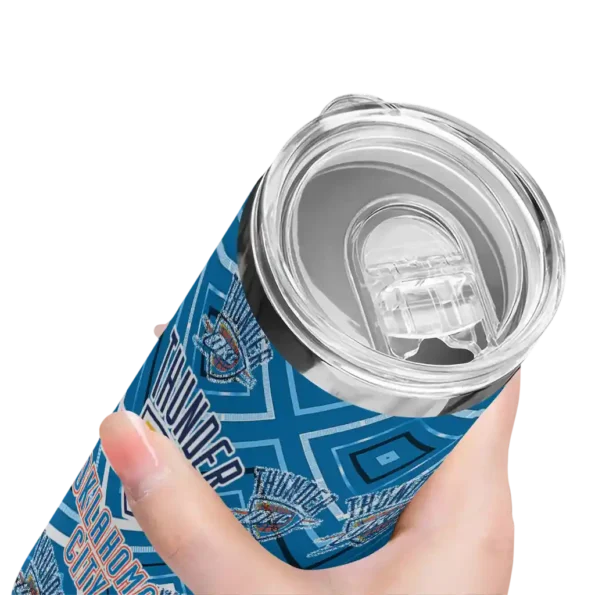 customized oklahoma city thunder zipper leopard blue skinny tumbler high quality.webp