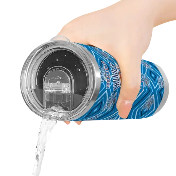 customized oklahoma city thunder zipper leopard blue skinny tumbler latest model.webp