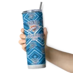 customized oklahoma city thunder zipper leopard blue skinny tumbler best selling 1.webp
