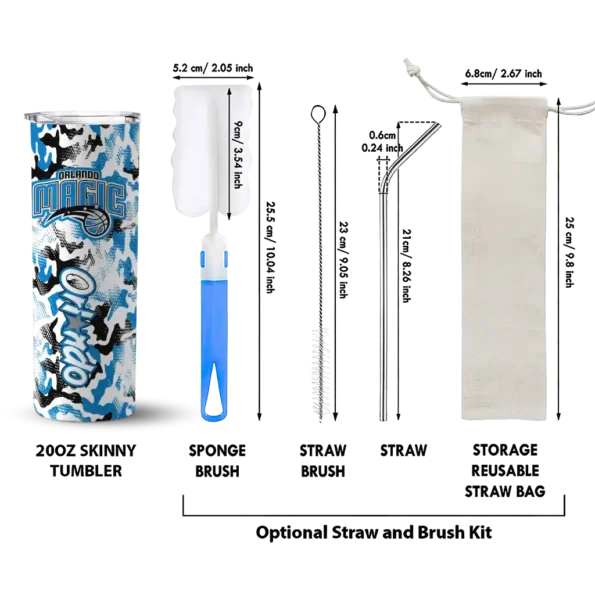 customized orlando magic claw marks blue white skinny tumbler new arrival.webp