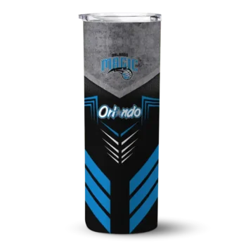 customized orlando magic hexagon honeycomb blue black skinny tumbler best selling 1.webp