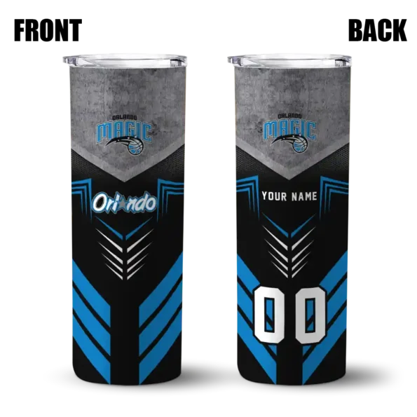 customized orlando magic hexagon honeycomb blue black skinny tumbler fashion forward.webp