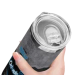 customized orlando magic hexagon honeycomb blue black skinny tumbler best selling 1.webp