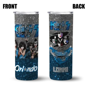 customized orlando magic kiss band black skinny tumbler fashion forward.webp