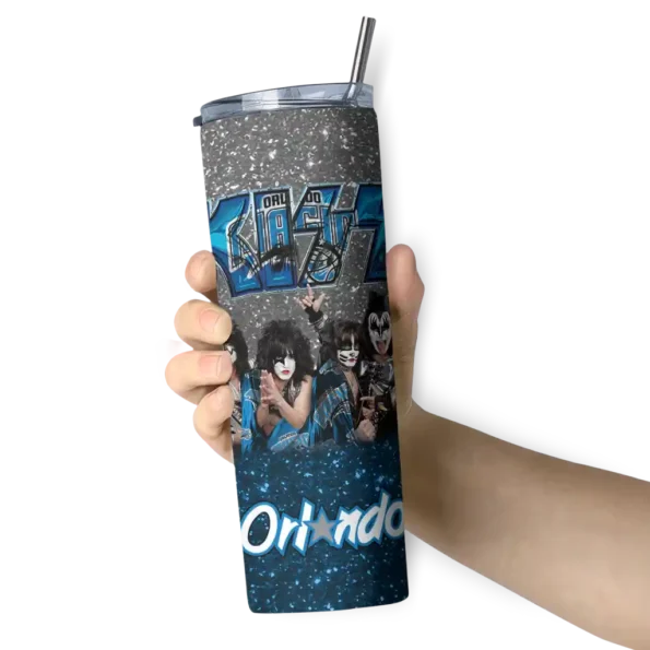 customized orlando magic kiss band black skinny tumbler premium grade.webp