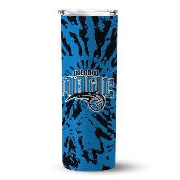 customized orlando magic metallic grid blue skinny tumbler best selling 1.webp