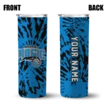 customized orlando magic metallic grid blue skinny tumbler best selling 1.webp