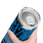 customized orlando magic metallic grid blue skinny tumbler best selling 1.webp