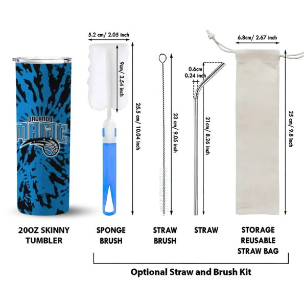 customized orlando magic metallic grid blue skinny tumbler new arrival.webp