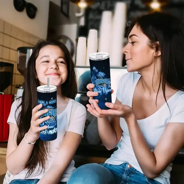 customized orlando magic rose romance blue black skinny tumbler trendy.webp