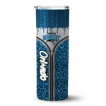 customized orlando magic sparkle drip blue skinny tumbler best selling 1.webp
