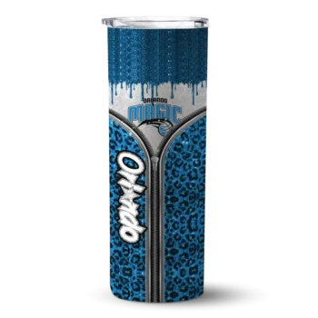 customized orlando magic sparkle drip blue skinny tumbler best selling 1.webp