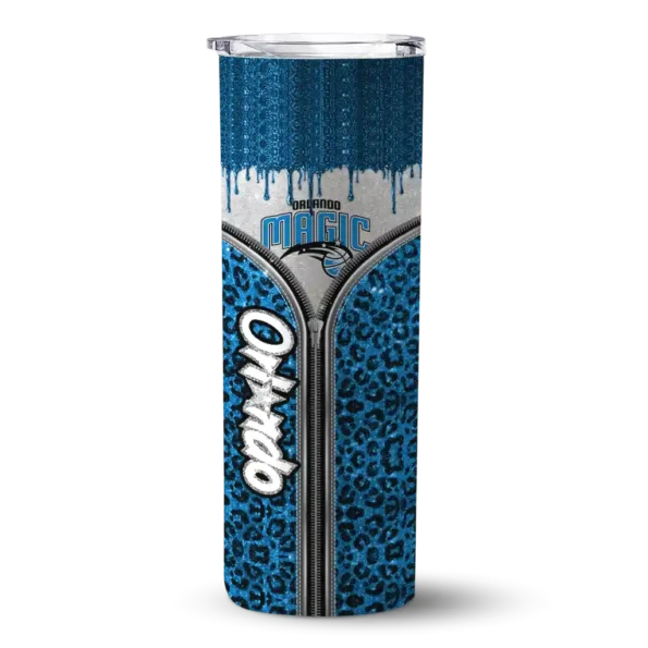 customized orlando magic sparkle drip blue skinny tumbler best selling 1.webp