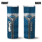 customized orlando magic sparkle drip blue skinny tumbler best selling 1.webp