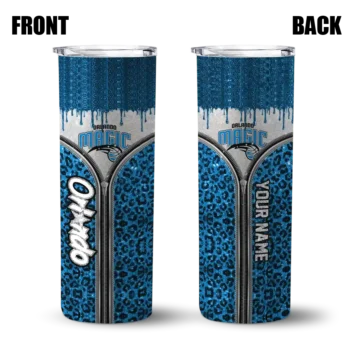 customized orlando magic sparkle drip blue skinny tumbler fashion forward.webp