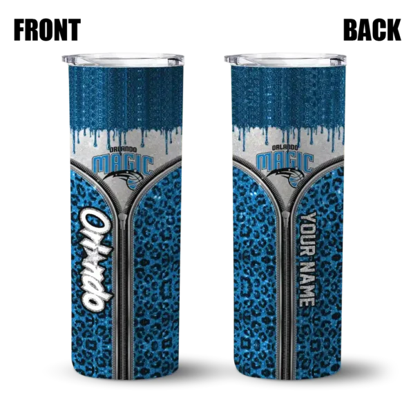 customized orlando magic sparkle drip blue skinny tumbler fashion forward.webp