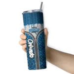 customized orlando magic sparkle drip blue skinny tumbler best selling 1.webp