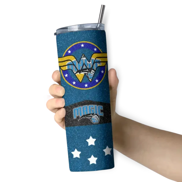 customized orlando magic star cluster blue skinny tumbler premium grade.webp