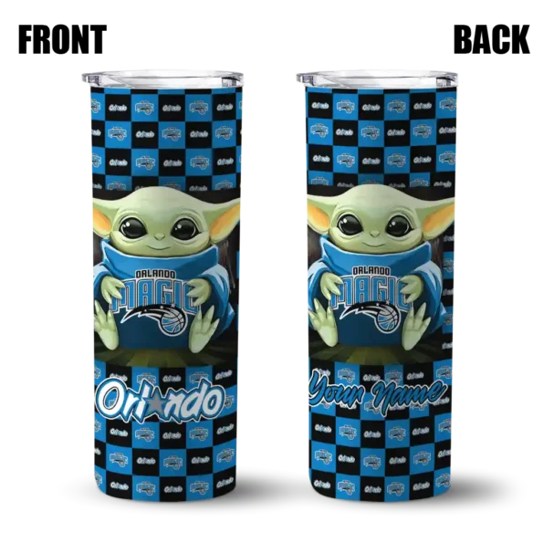 customized orlando magic yoda cozy blue black skinny tumbler fashion forward.webp
