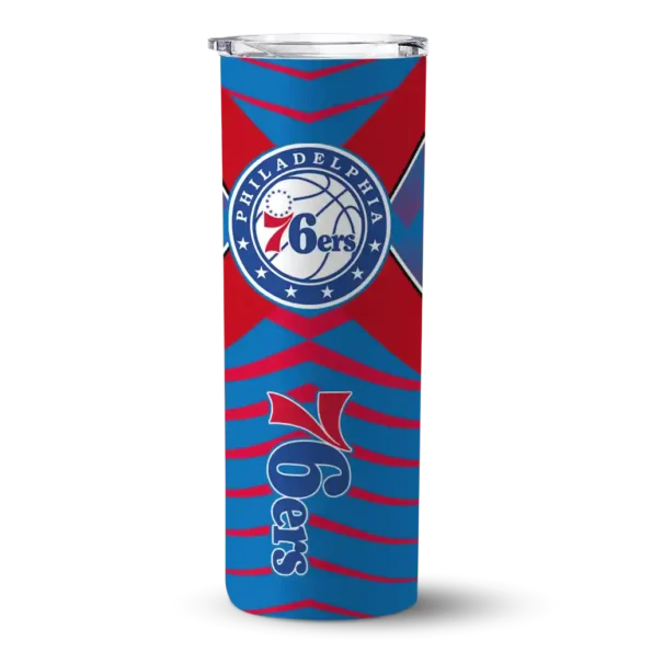 customized philadelphia 76ers camo texture blue skinny tumbler best selling.webp