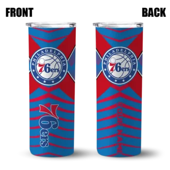 customized philadelphia 76ers camo texture blue skinny tumbler fashion forward.webp