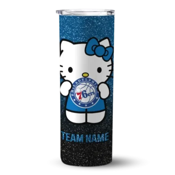 customized philadelphia 76ers hello kitty blue black skinny tumbler best selling 1.webp