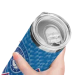 customized philadelphia 76ers monogram burst blue white skinny tumbler best selling 1.webp