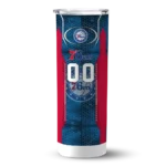 customized philadelphia 76ers stacked diamond blue skinny tumbler best selling.webp