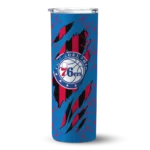 customized philadelphia 76ers star pop blue black skinny tumbler best selling 1.webp