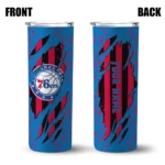 customized philadelphia 76ers star pop blue black skinny tumbler best selling 1.webp