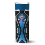 customized philadelphia 76ers superman emblem blue black skinny tumbler best selling.webp