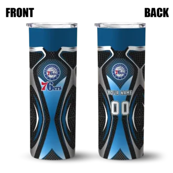 customized philadelphia 76ers superman emblem blue black skinny tumbler fashion forward.webp