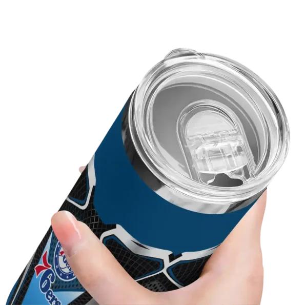 customized philadelphia 76ers superman emblem blue black skinny tumbler high quality.webp