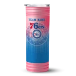 customized philadelphia 76ers swirl texture blue skinny tumbler best selling 1.webp