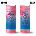 customized philadelphia 76ers swirl texture blue skinny tumbler best selling 1.webp