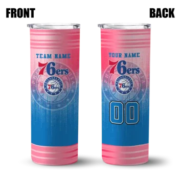customized philadelphia 76ers swirl texture blue skinny tumbler fashion forward.webp